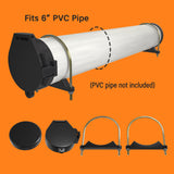 Conduit Carrier Kit 6 Inch Diameter (Black) - PVC Conduit Carrier, Mounting Hardware Included